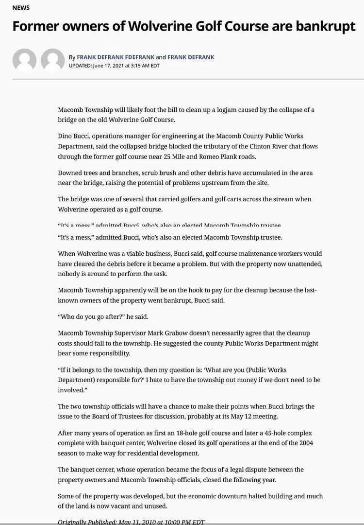 Wolverine Golf Club - June 2021 Article
